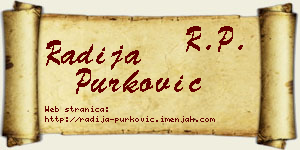 Radija Purković vizit kartica